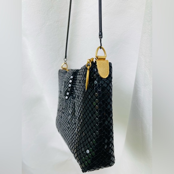 Evening Bag/ Black Metal Mesh / Snap Closure - Picture 3 of 8